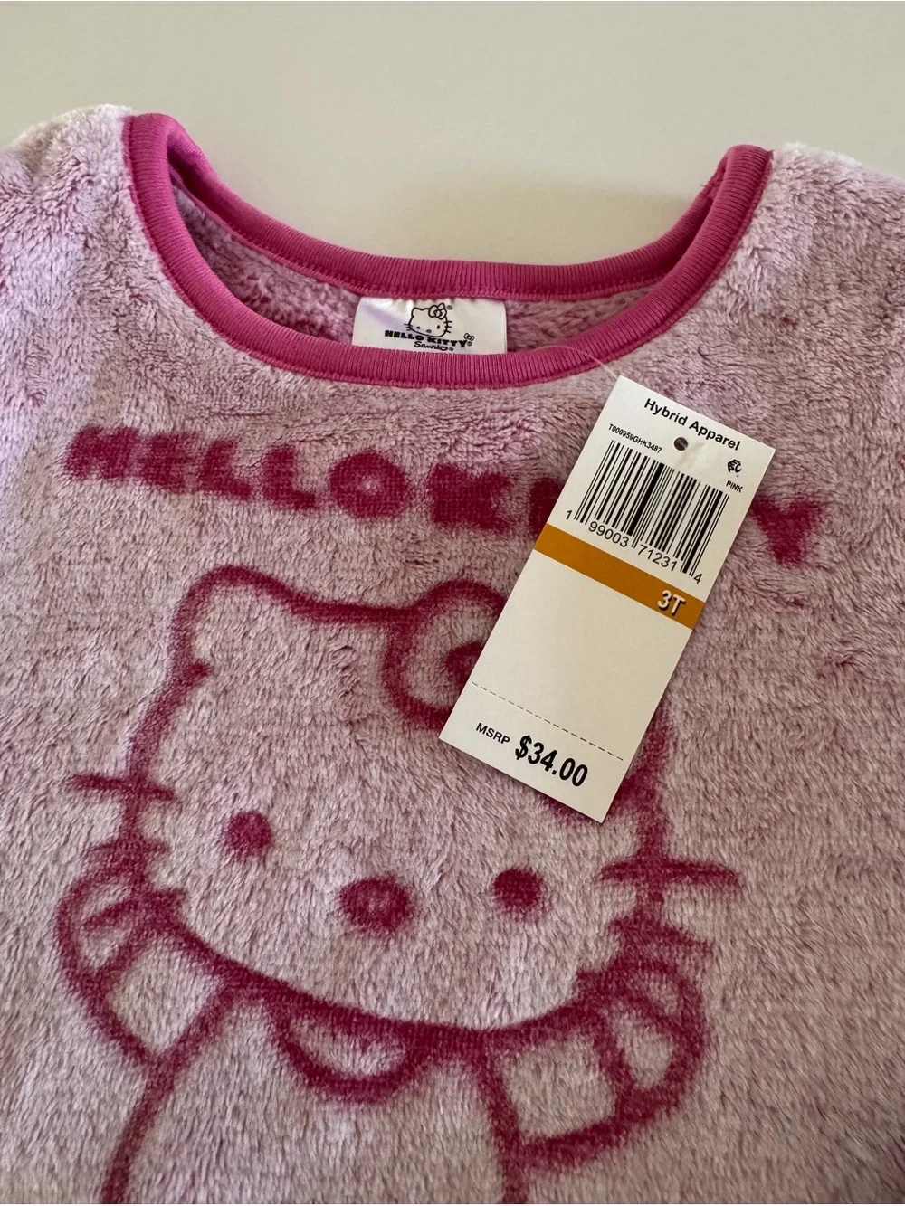Hello Kitty Toddler Girls Cozy Plush Sweatshirt and Joggers 3T